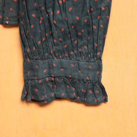 Free People Teal and Brown Embroidered Blouse - Picture 3 of 10